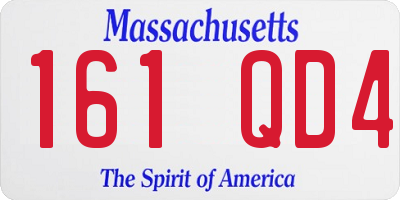 MA license plate 161QD4