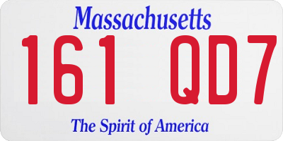 MA license plate 161QD7
