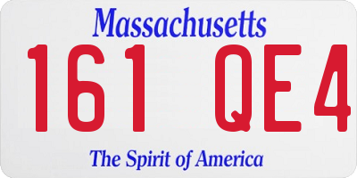 MA license plate 161QE4