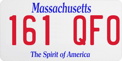 MA license plate 161QF0