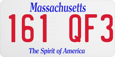 MA license plate 161QF3