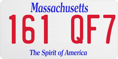 MA license plate 161QF7
