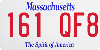 MA license plate 161QF8