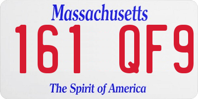 MA license plate 161QF9