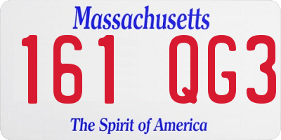 MA license plate 161QG3