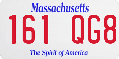 MA license plate 161QG8
