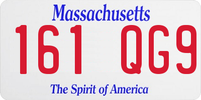 MA license plate 161QG9