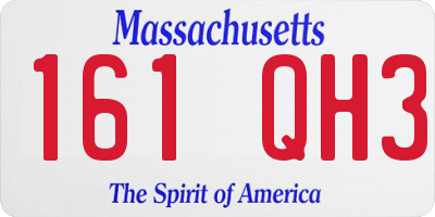 MA license plate 161QH3