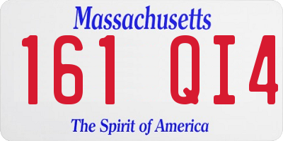 MA license plate 161QI4
