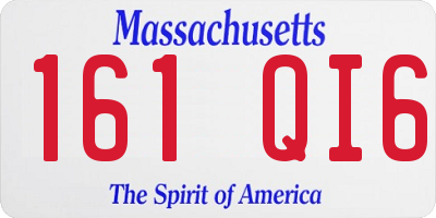 MA license plate 161QI6