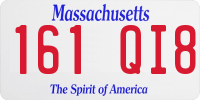 MA license plate 161QI8