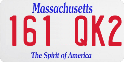 MA license plate 161QK2