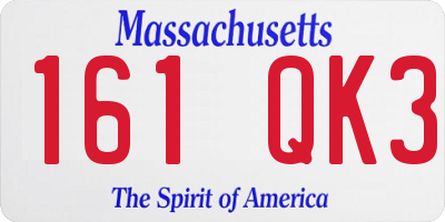 MA license plate 161QK3