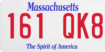 MA license plate 161QK8