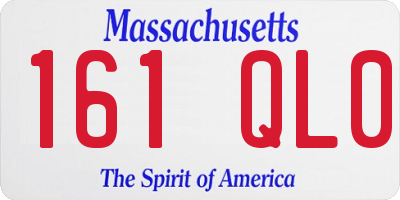 MA license plate 161QL0