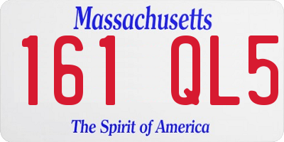 MA license plate 161QL5