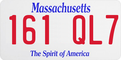 MA license plate 161QL7