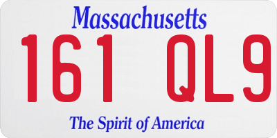 MA license plate 161QL9