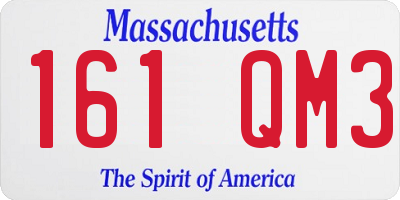 MA license plate 161QM3