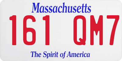 MA license plate 161QM7