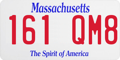 MA license plate 161QM8