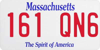 MA license plate 161QN6