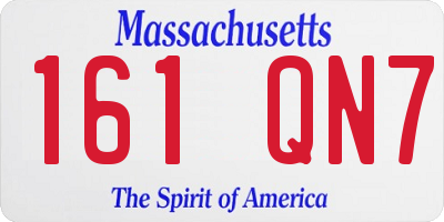 MA license plate 161QN7