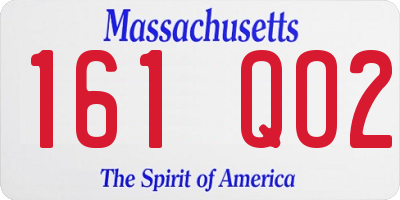 MA license plate 161QO2