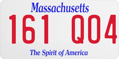 MA license plate 161QO4