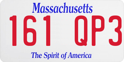 MA license plate 161QP3