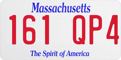 MA license plate 161QP4