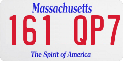MA license plate 161QP7