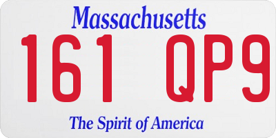 MA license plate 161QP9
