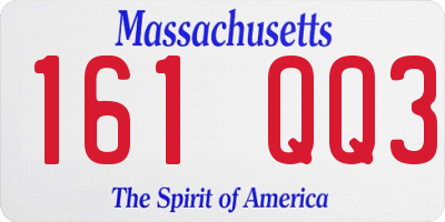 MA license plate 161QQ3