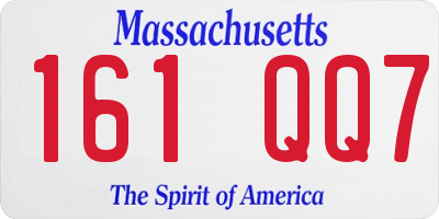 MA license plate 161QQ7