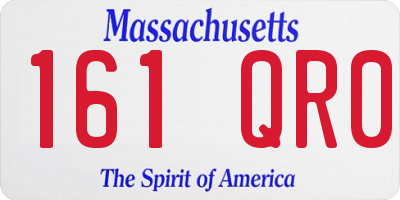 MA license plate 161QR0
