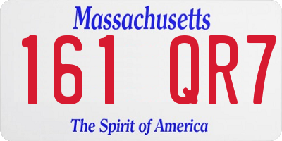 MA license plate 161QR7