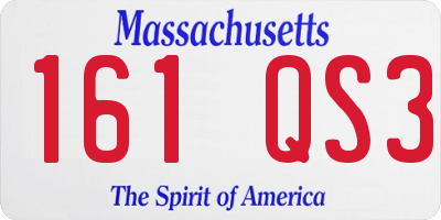 MA license plate 161QS3