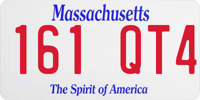 MA license plate 161QT4