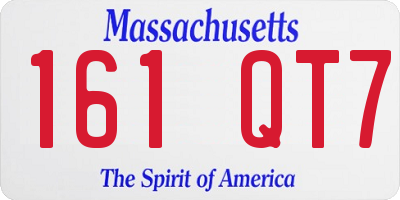MA license plate 161QT7