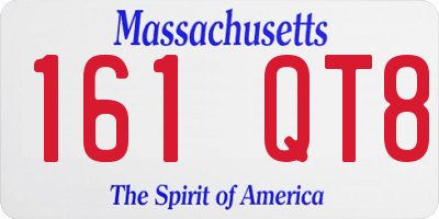 MA license plate 161QT8