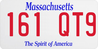 MA license plate 161QT9