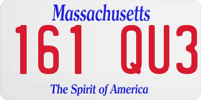 MA license plate 161QU3