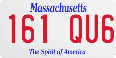 MA license plate 161QU6