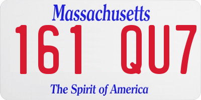 MA license plate 161QU7