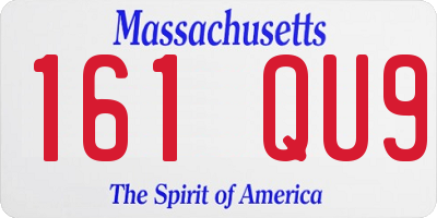 MA license plate 161QU9