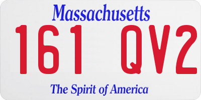 MA license plate 161QV2