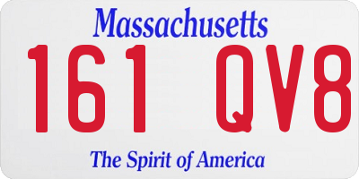 MA license plate 161QV8