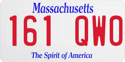 MA license plate 161QW0