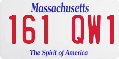 MA license plate 161QW1